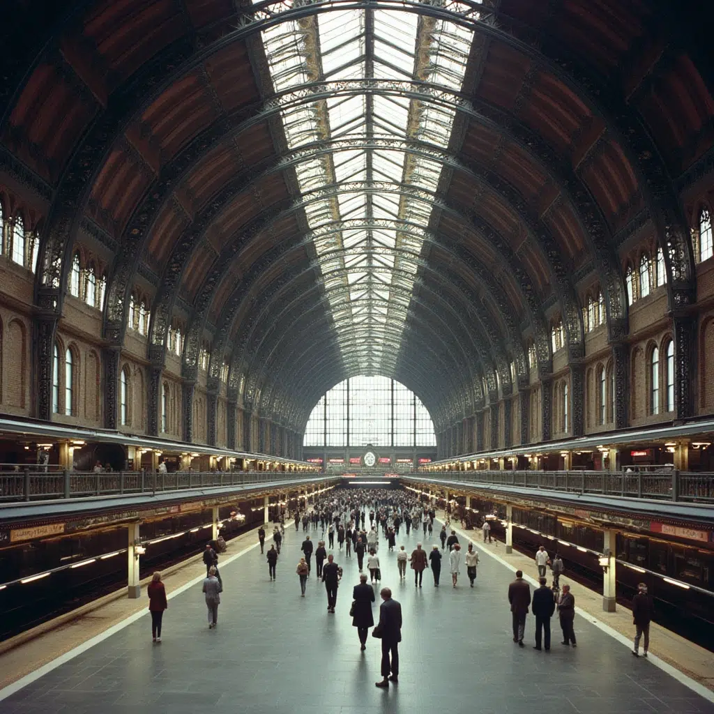Restored Victorian structure at St. Pancras Station, a landmark in architectural restoration in London.