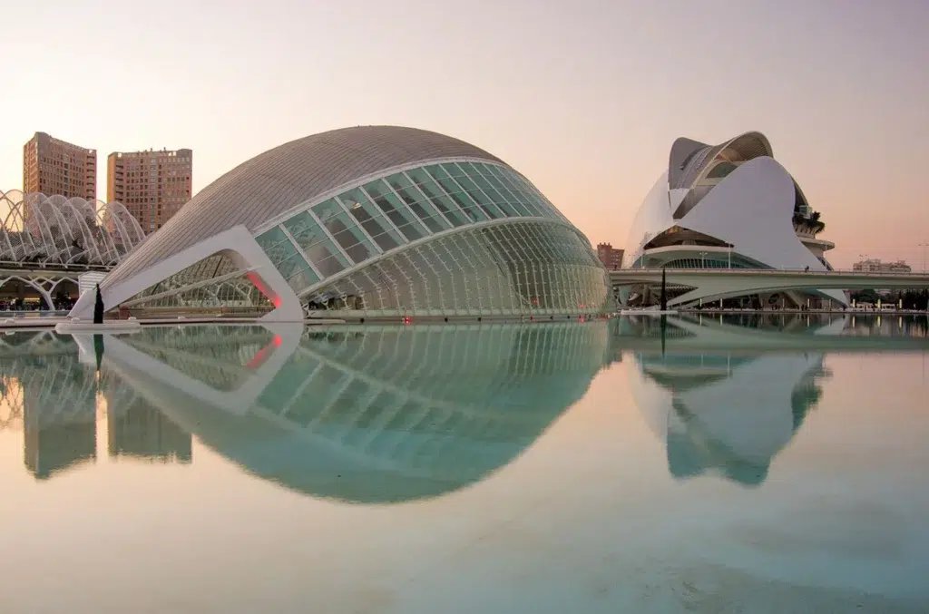 The City of Arts and Sciences in Valencia, a symbol of Spanish architectural diversity and a masterpiece of modern architecture in Spain.