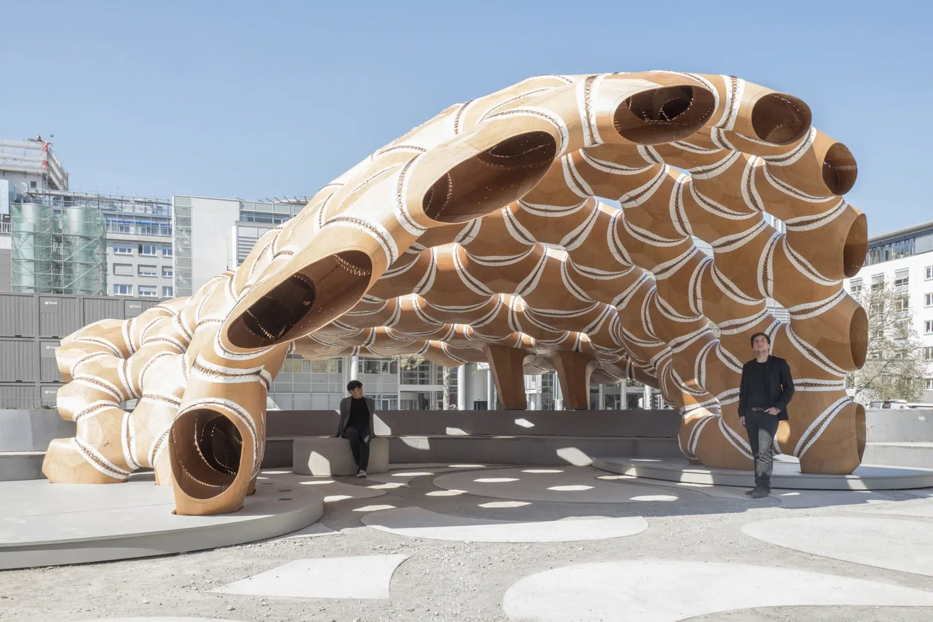 Lightweight hybrid structure made of regenerative timber and natural fibre — a sustainable innovation in new materials for residential architecture.