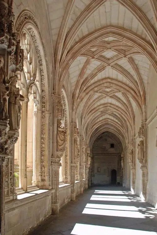 Historic homes restoration in Spain at the Gothic cloister of San Juan de los Reyes in Toledo. 