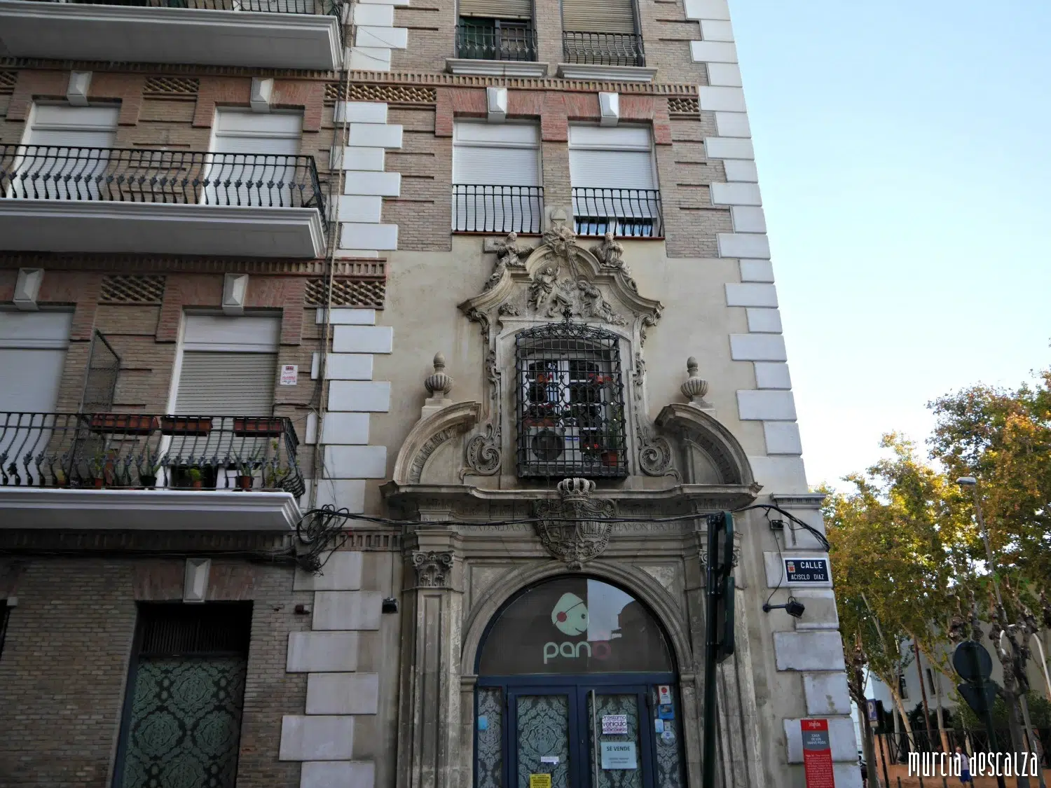 Architectural detail showing contrast between traditional and contemporary