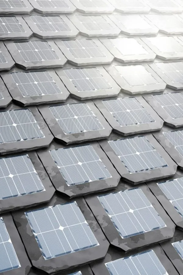 Roof with integrated solar tiles, part of the innovative materials in elite residential architecture 