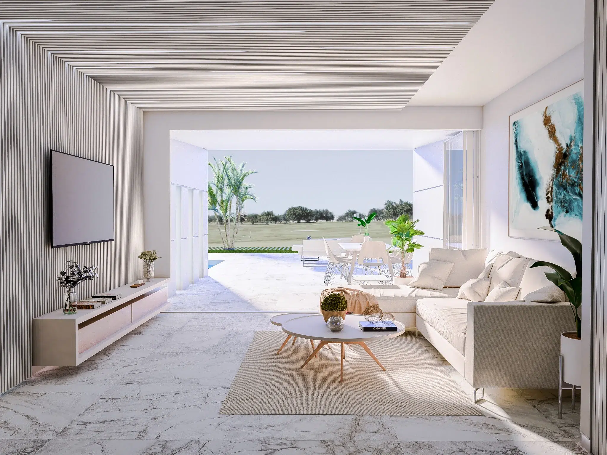 Open living area of luxury new housing in Murcia