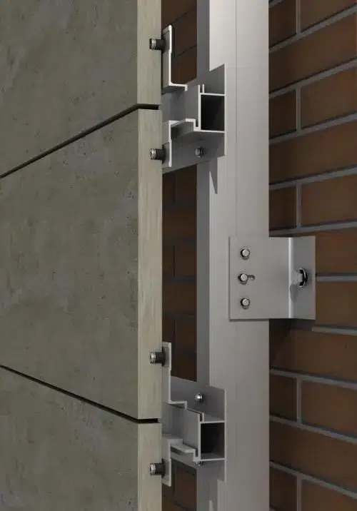 Anchoring system for ventilated façades using innovative materials in elite residential architecture 