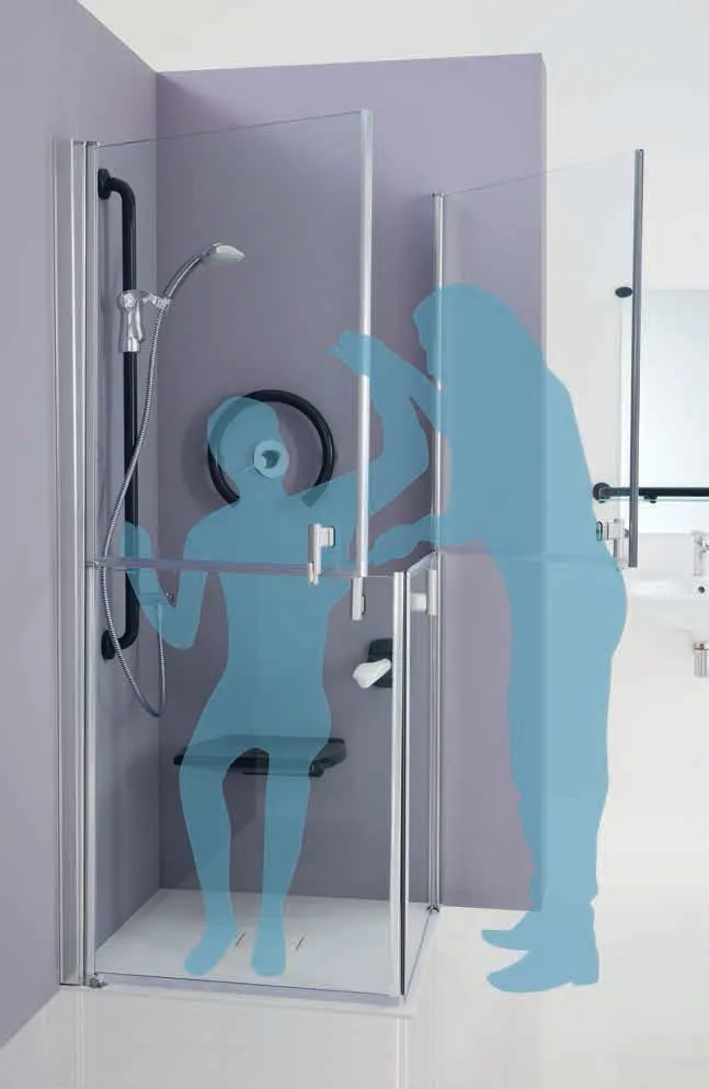 Assisted shower for elderly in accessible housing