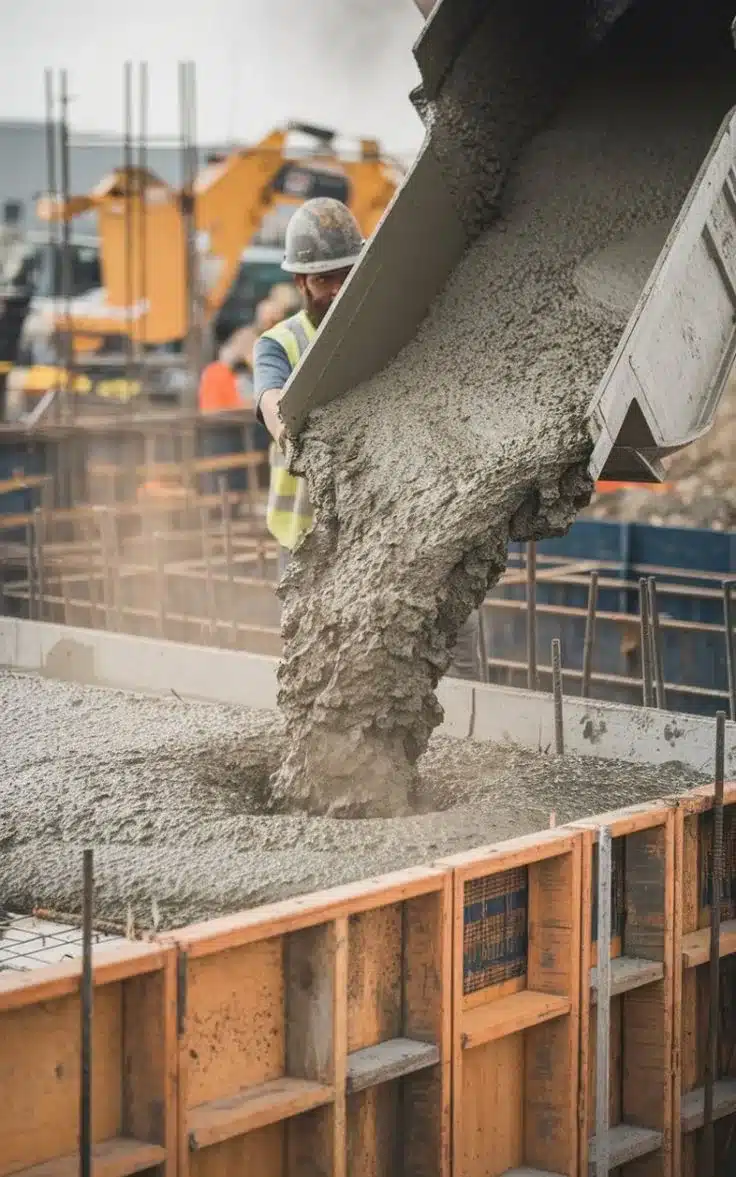 Concrete pour in formwork in Murcia, construction cost Mediterranean Coast