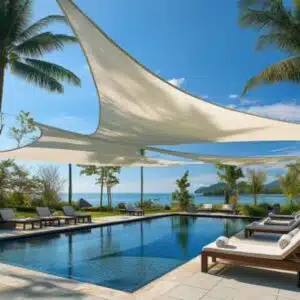 Year-Round Habitable Terraces 2 Tensile shade structure on outdoor terrace, Murcia